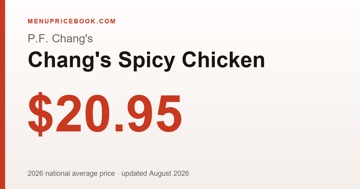 P.F. Chang's Chang's Spicy Chicken price: $20.95 (2026)