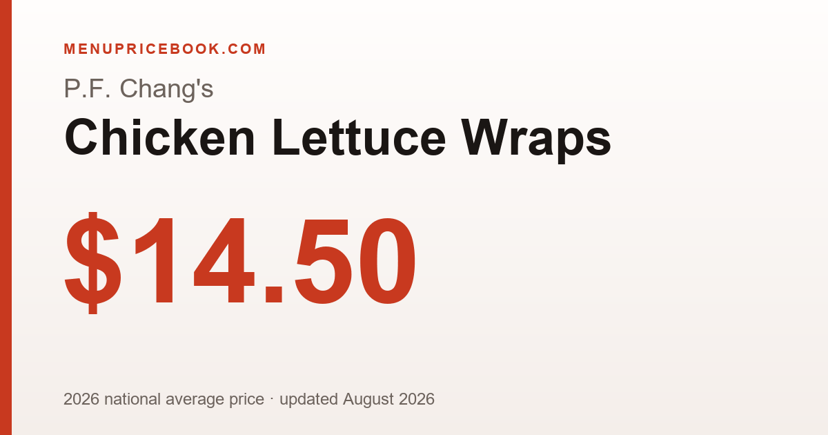 P.F. Chang's Chicken Lettuce Wraps price: $14.50 (2026)