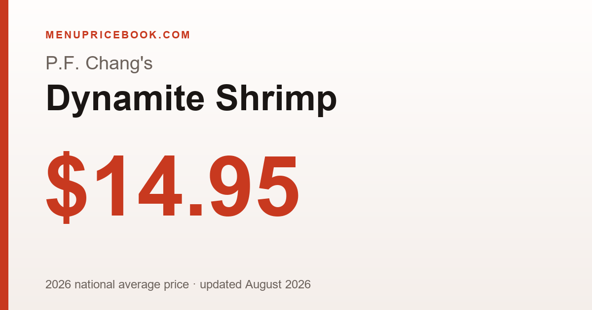 P.F. Chang's Dynamite Shrimp price: $14.95 (2026)