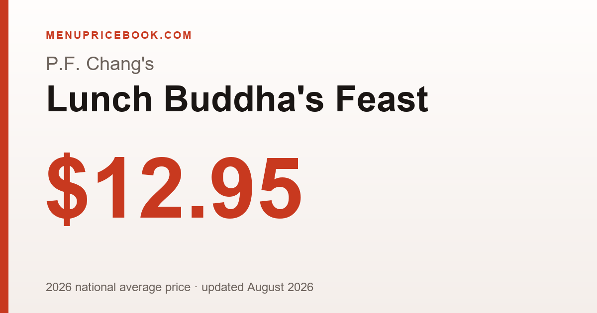 P.F. Chang's Lunch Buddha's Feast price: $12.95 (2026)