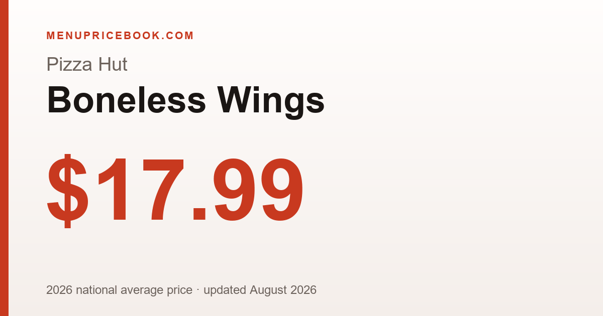 Pizza Hut Boneless Wings price: $17.99 (2026)
