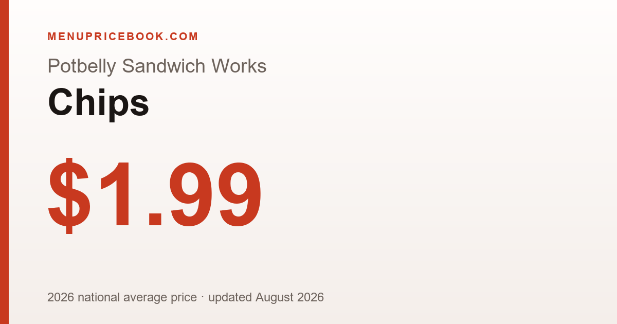 Potbelly Sandwich Works Chips price: $1.99 (2026)