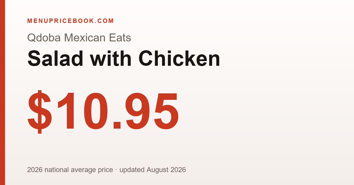 Qdoba Mexican Eats Salad with Chicken price: $10.95 (2026)