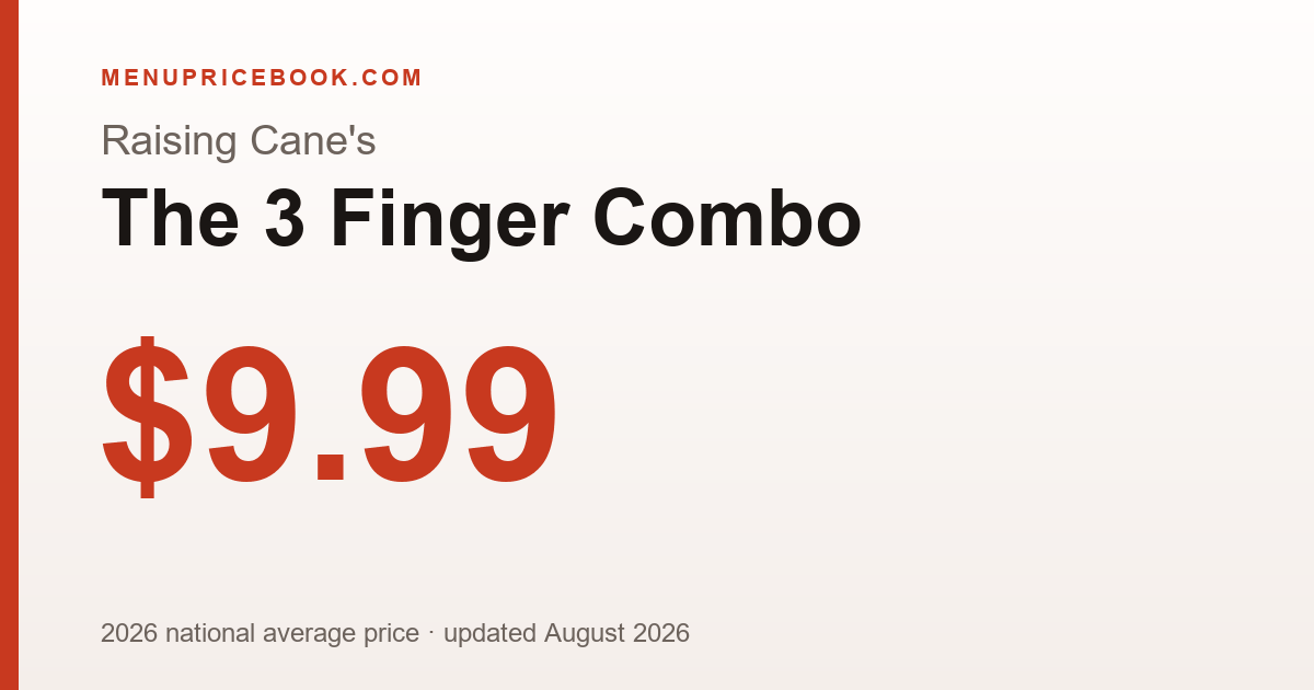 Raising Cane's The 3 Finger Combo price: $9.99 (2026)