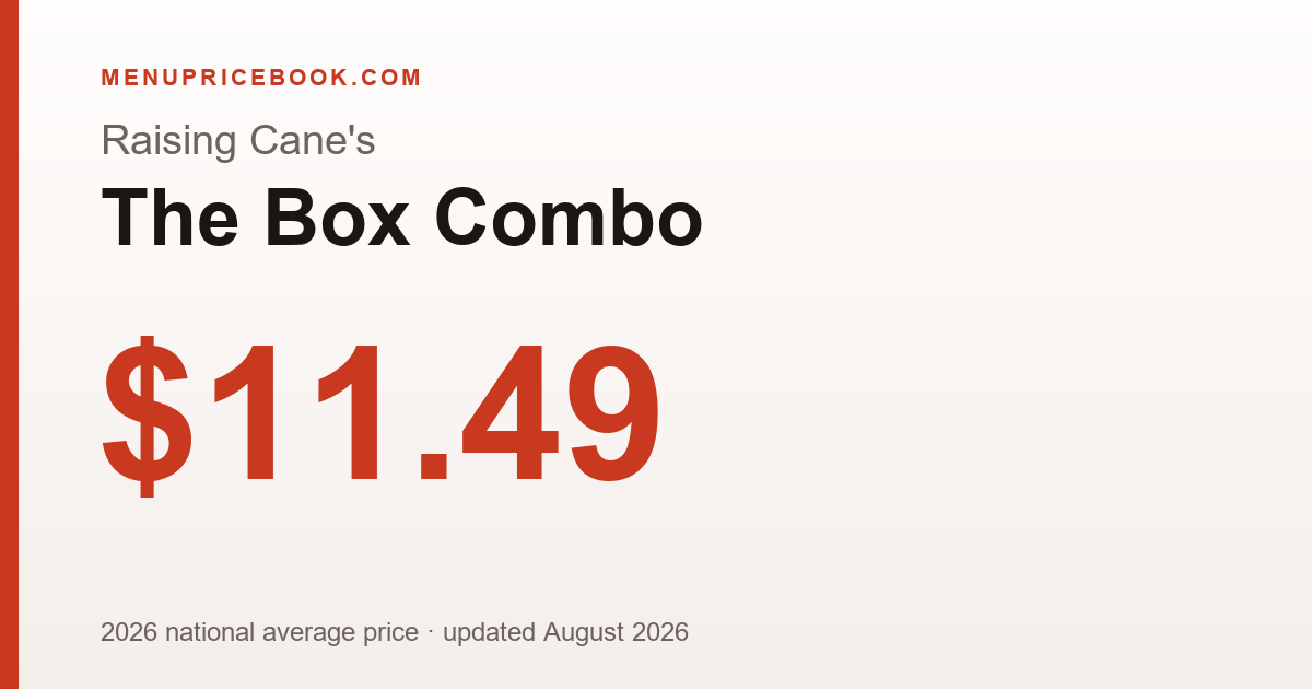 Raising Cane's The Box Combo price: $11.49 (2026)