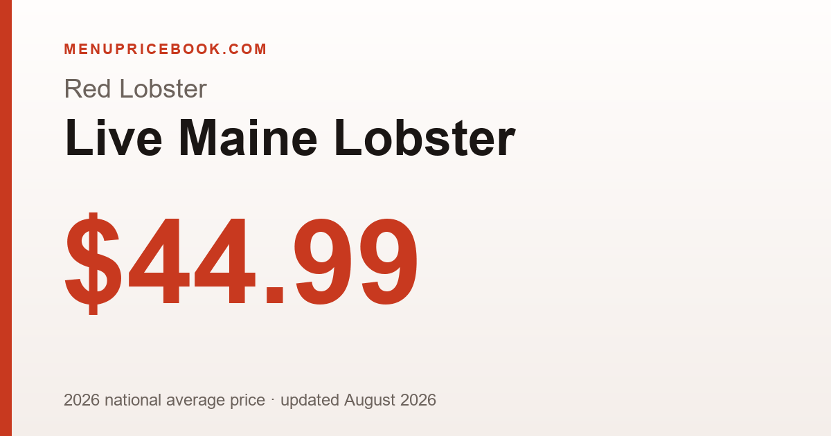 Red Lobster Live Maine Lobster price: $44.99 (2026)