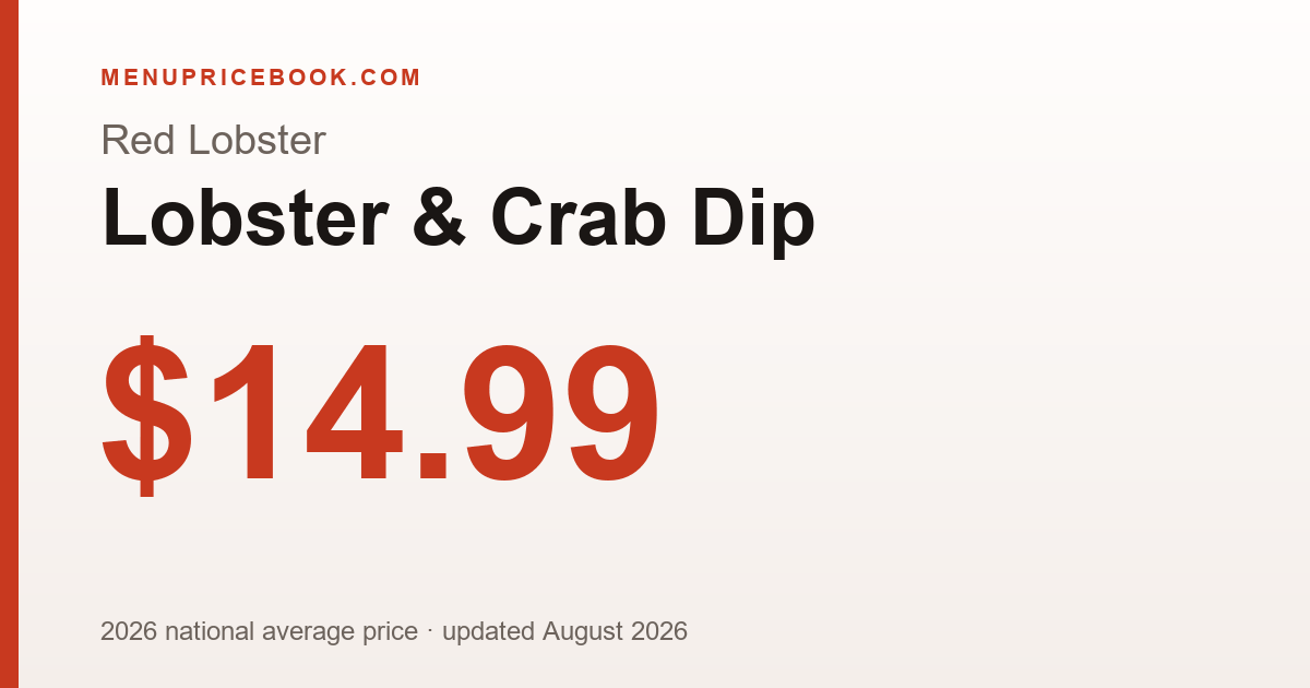 Red Lobster Lobster & Crab Dip price: $14.99 (2026)