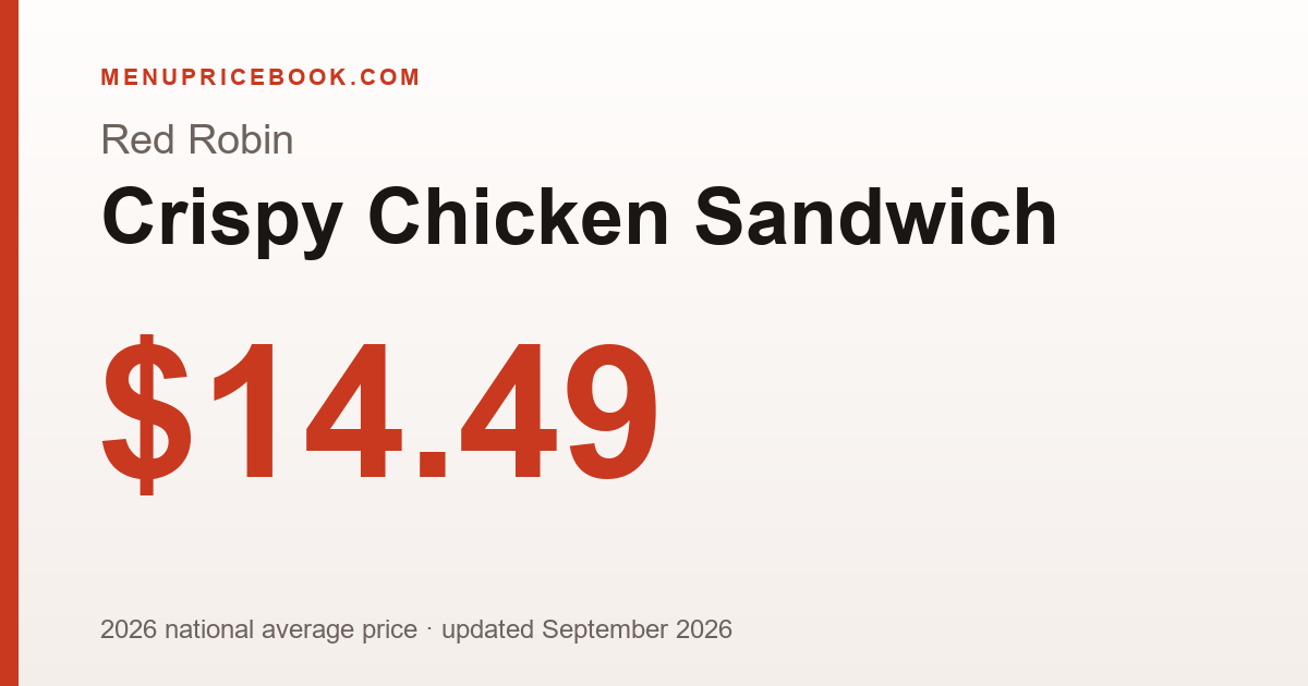 Red Robin Crispy Chicken Sandwich price: $14.49 (2026)