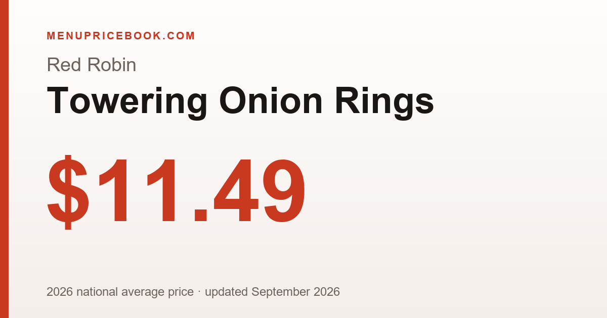 Red Robin Towering Onion Rings price: $11.49 (2026)