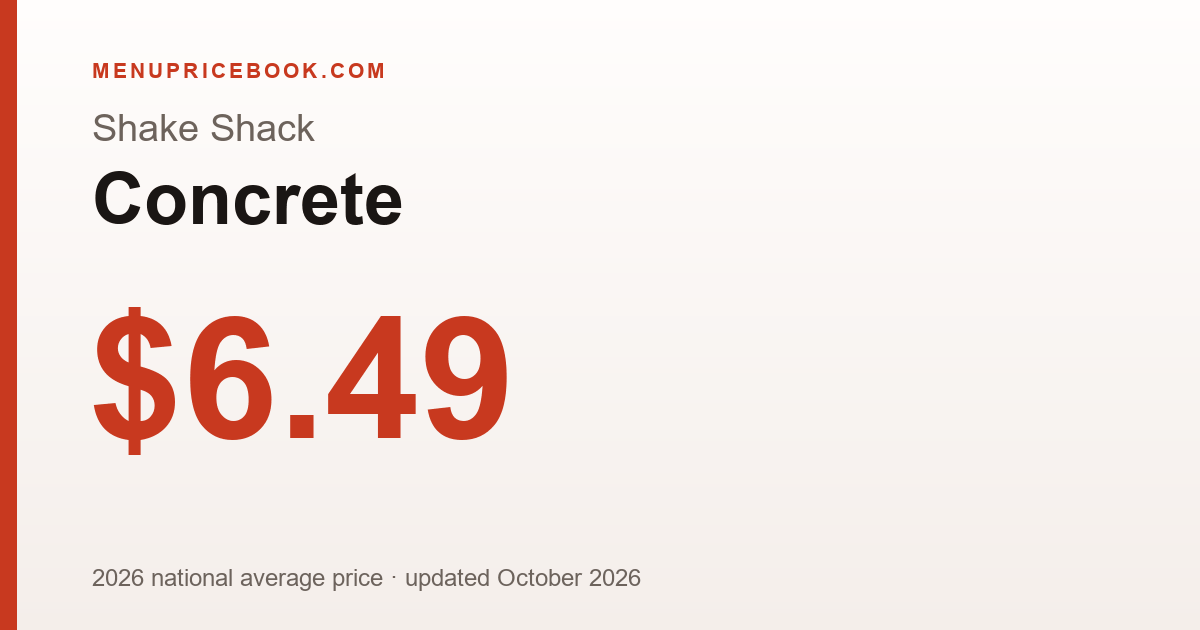 Shake Shack Concrete price: $6.49 (2026)