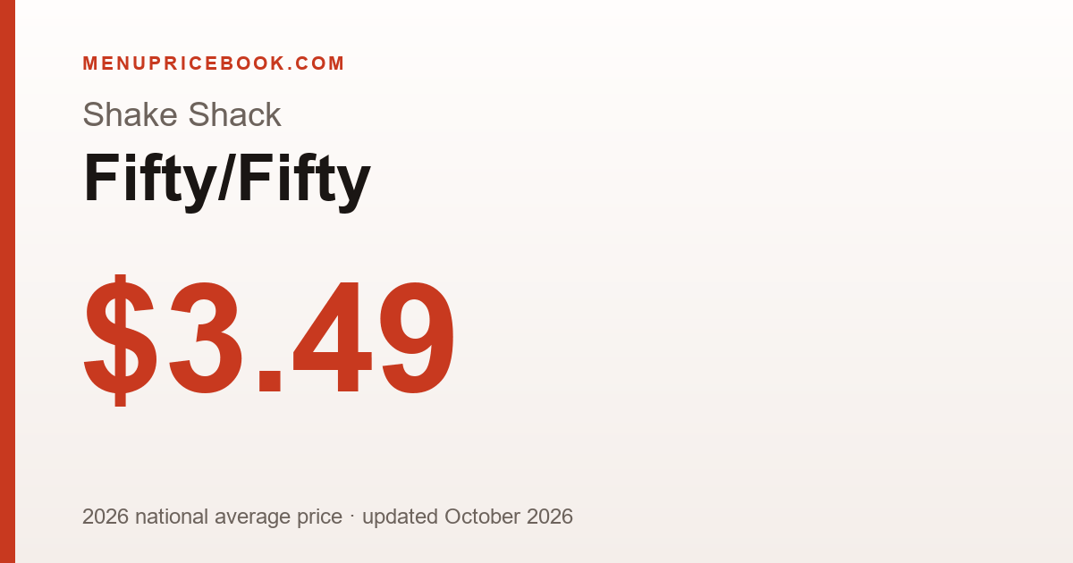 Shake Shack Fifty/Fifty price: $3.49 (2026)