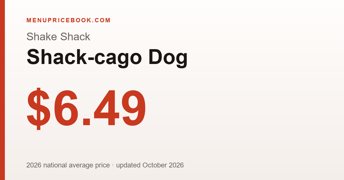 Shake Shack Shack-cago Dog price: $6.49 (2026)