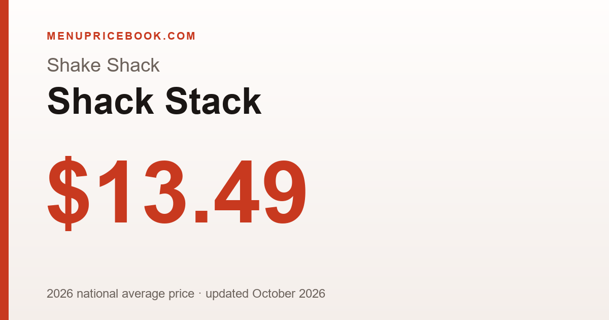 Shake Shack Shack Stack price: $13.49 (2026)