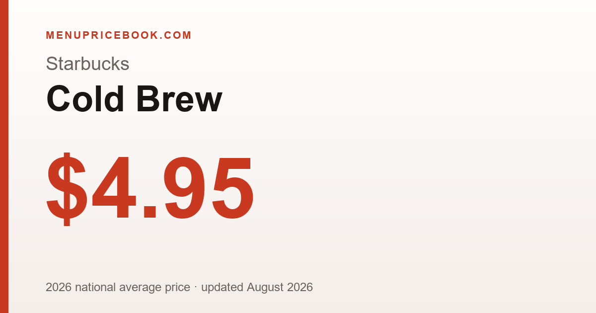 Starbucks Cold Brew price: $4.95 (2026)