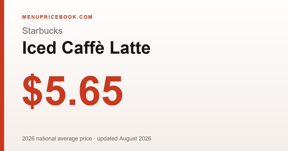 Starbucks Iced Caffè Latte price: $5.65 (2026)