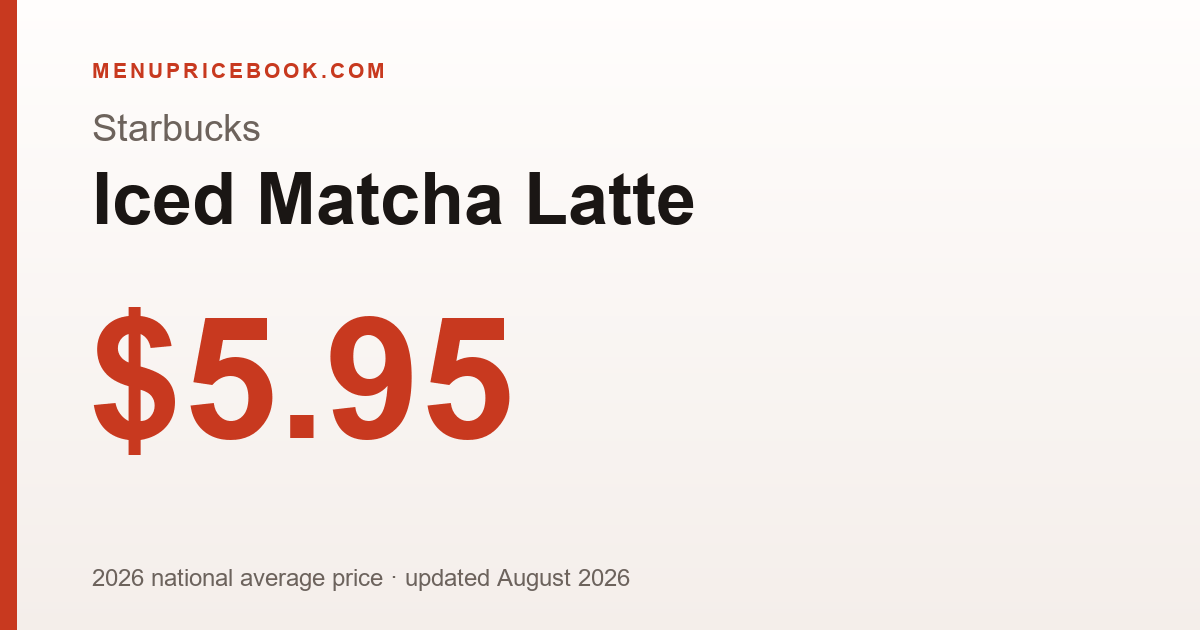 Starbucks Iced Matcha Latte price: $5.95 (2026)