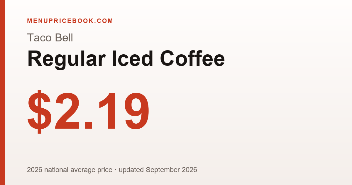 Taco Bell Regular Iced Coffee price: $2.19 (2026)