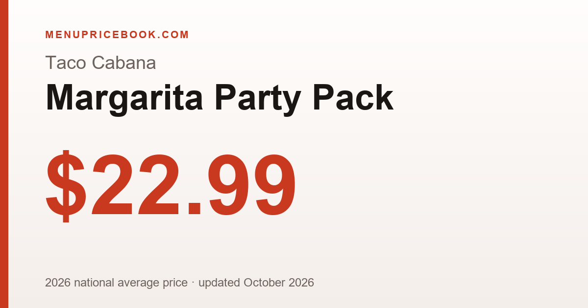 Taco Cabana Margarita Party Pack price: $22.99 (2026)