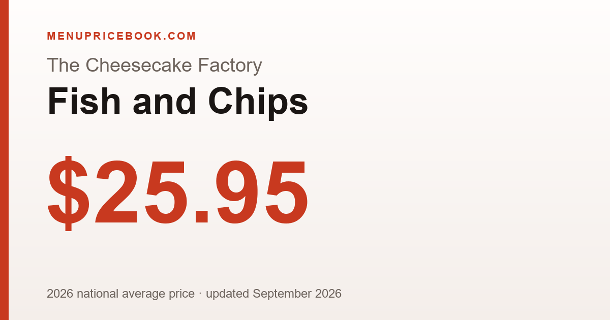 The Cheesecake Factory Fish and Chips price: $25.95 (2026)