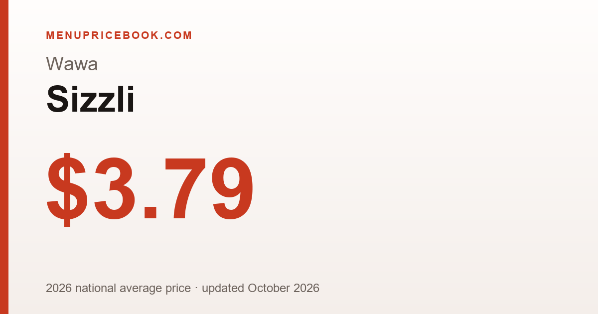 Wawa Sizzli price: $3.79 (2026)
