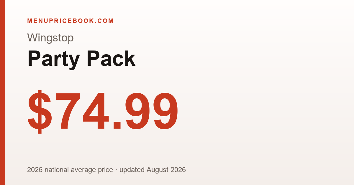 Wingstop Party Pack price: $74.99 (2026)