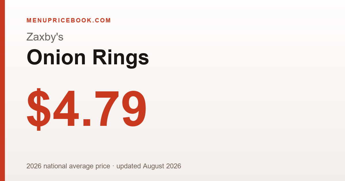 Zaxby's Onion Rings price: $4.79 (2026)